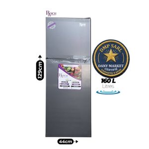Réfrigérateur ROCH 160L double porte argent inox économique A+