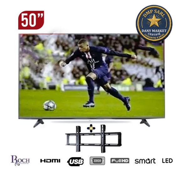Smart TV ROCH 50 pouces RH-LE50DSA-B écran connecté avec Wi-Fi et ports HDMI USB