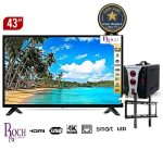 Pack Smart TV ROCH 43 pouces + Régulateur ROCH + Support mural – Solution complète et sécurisée